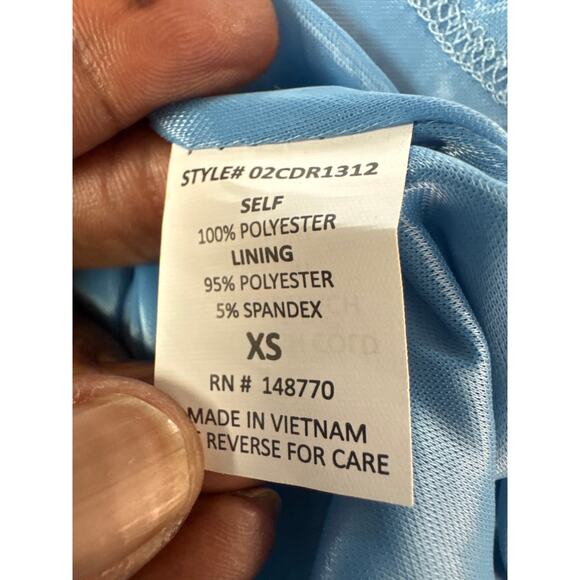 Sienna Sky XS Blue White Flowing Midi Dress Slit Pull-Over Whimsy Core Fairycore - Picture 9 of 10